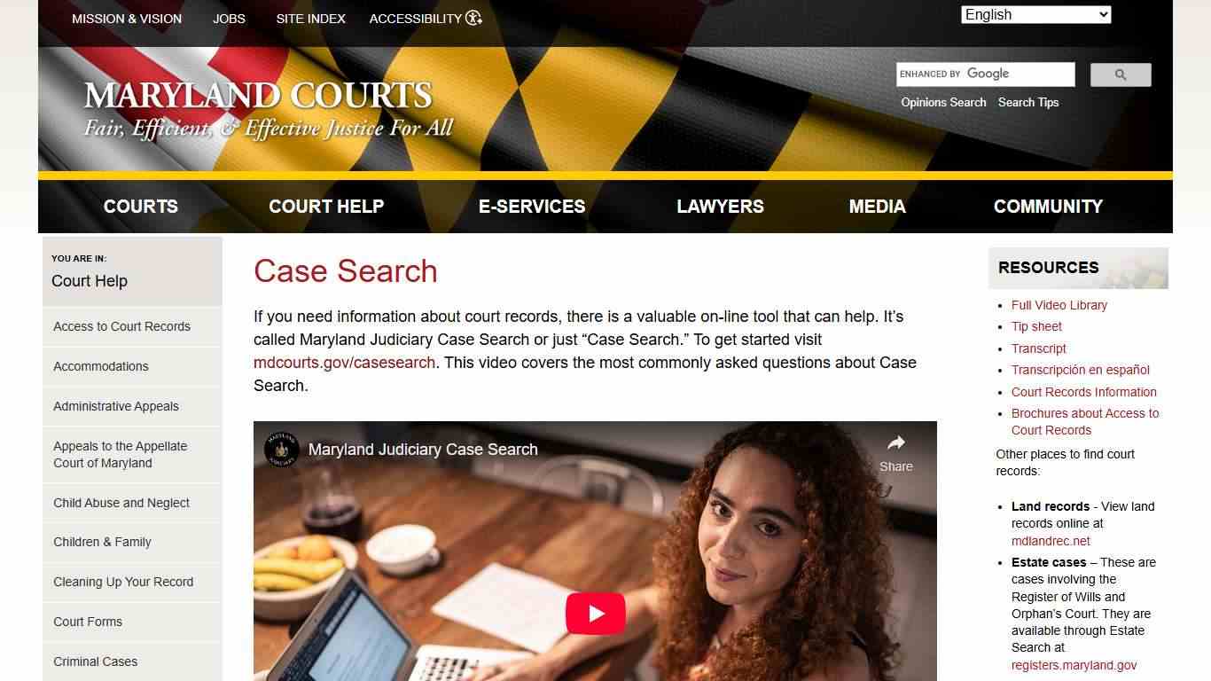 Case Search | Maryland Courts