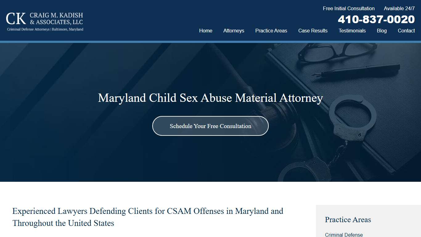 Maryland Child Sex Abuse Material Lawyer | Free Consult