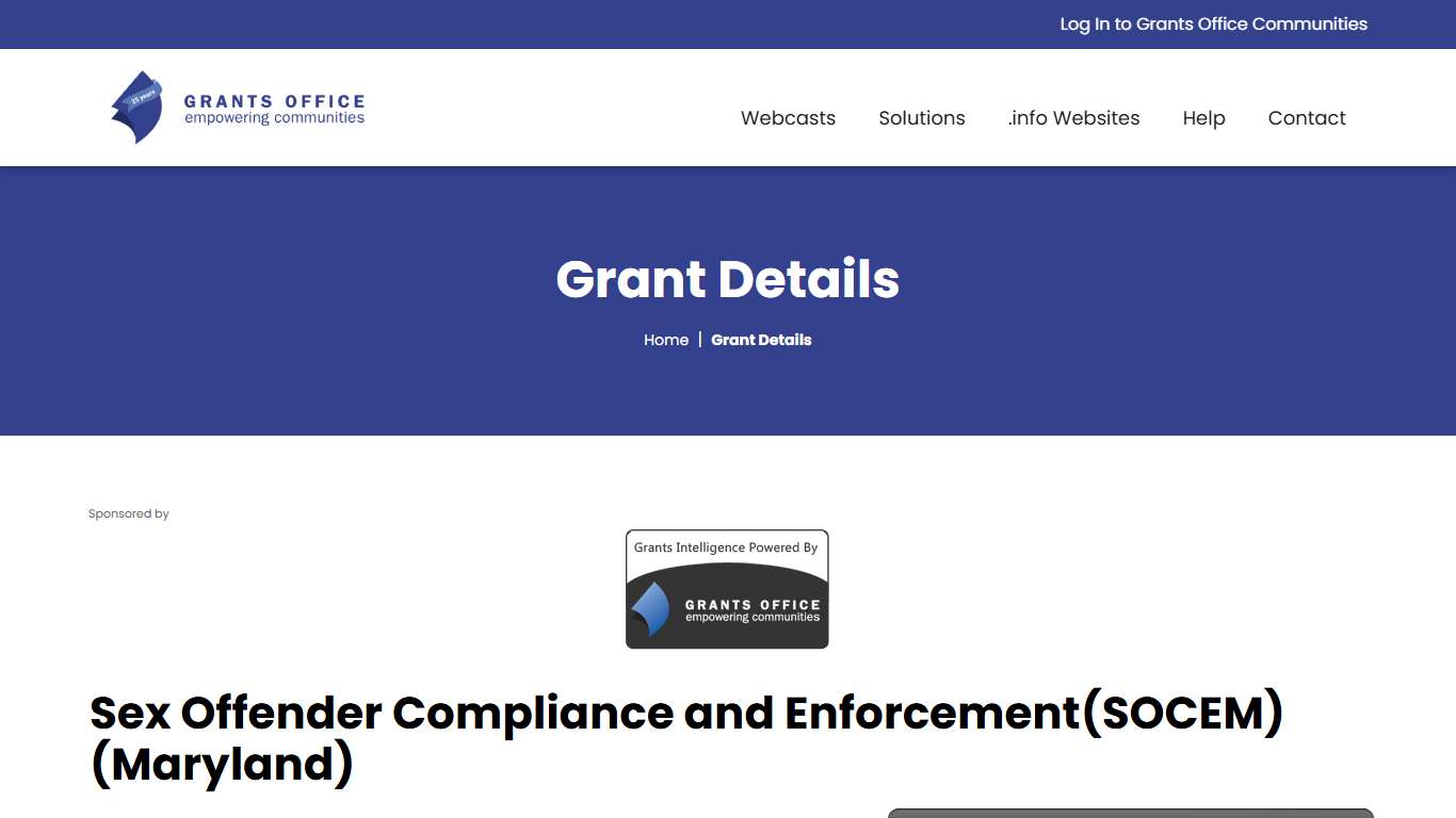 Sex Offender Compliance and Enforcement(SOCEM) (Maryland)